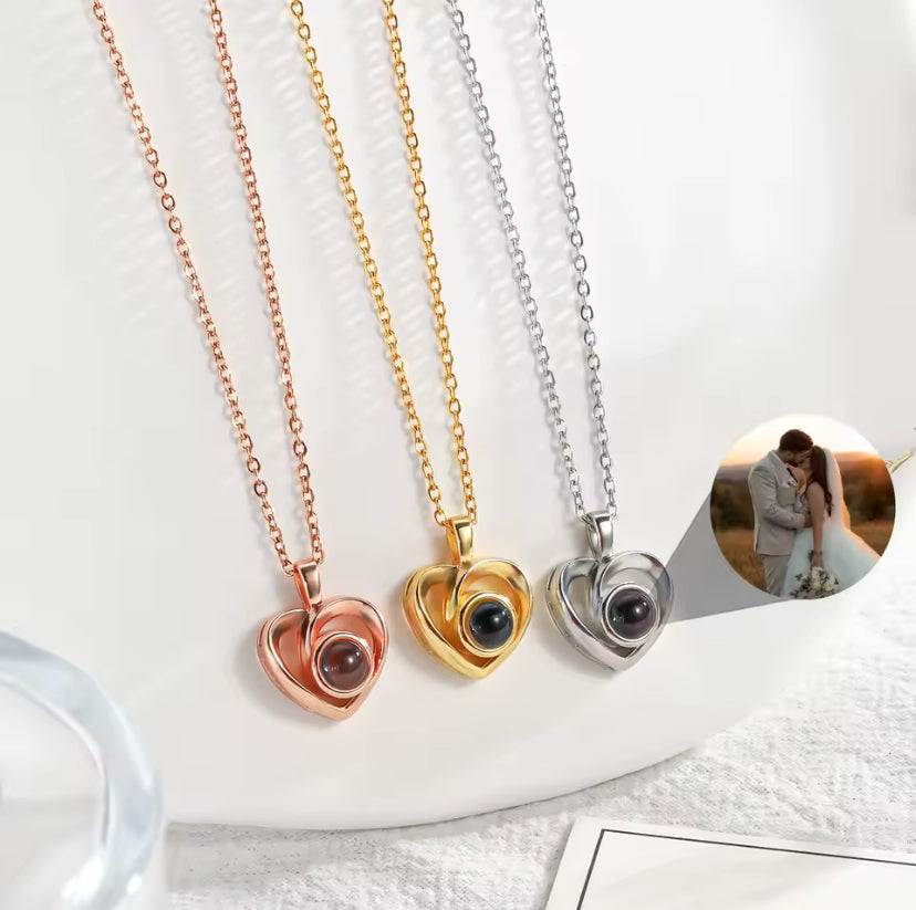 Custom Photo Heart Necklace