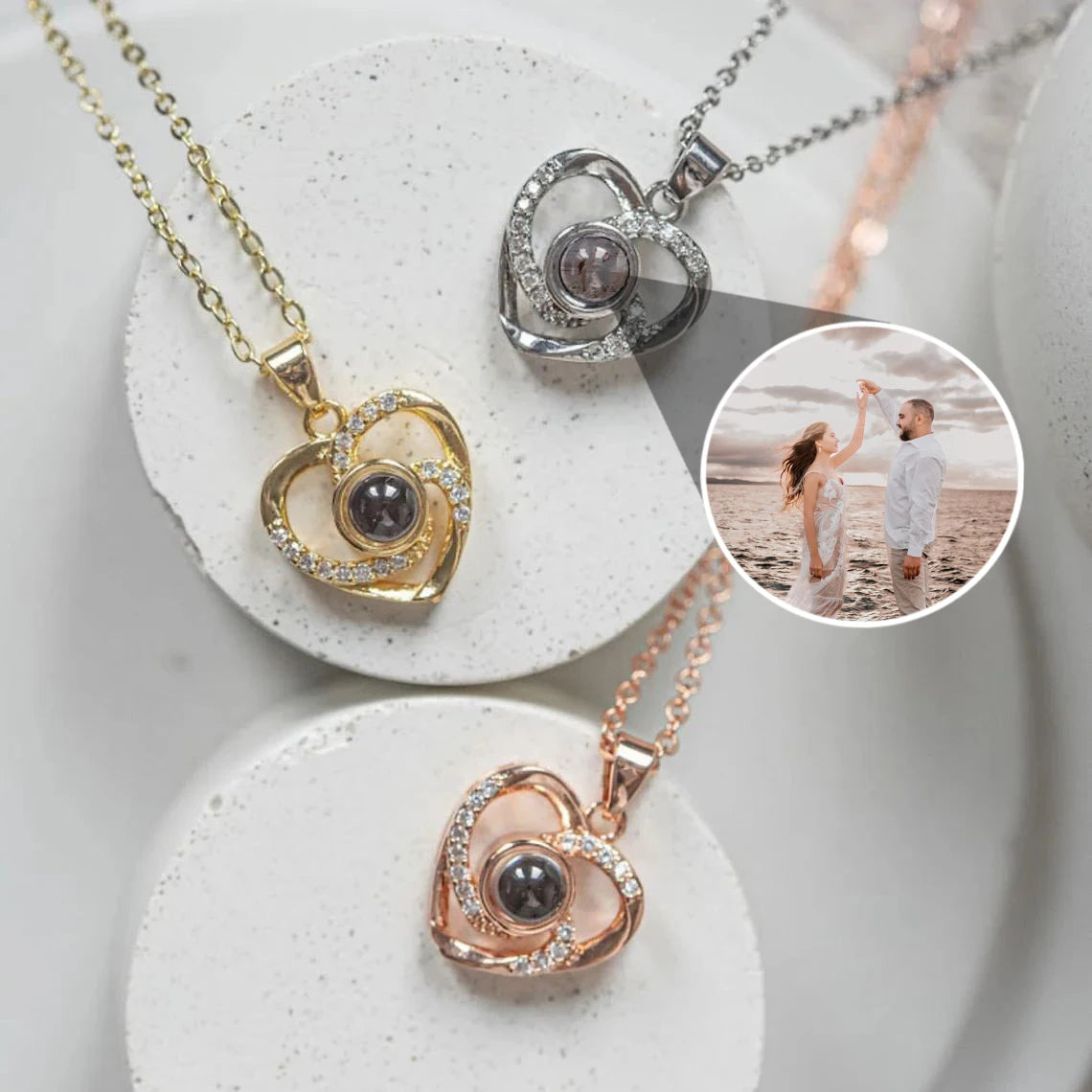 Custom Photo Heart Necklace