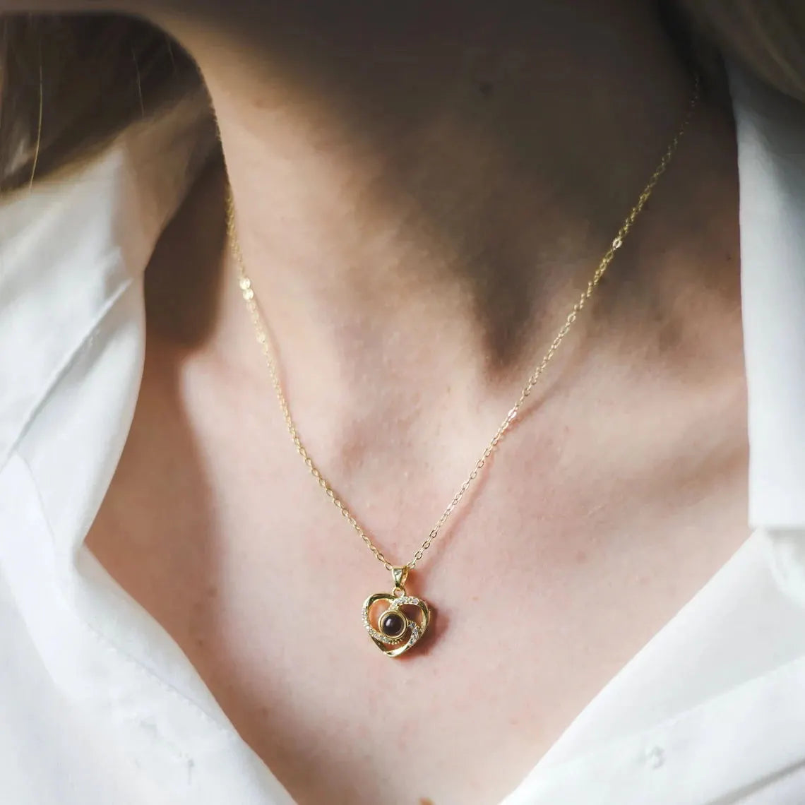 Custom Photo Heart Necklace