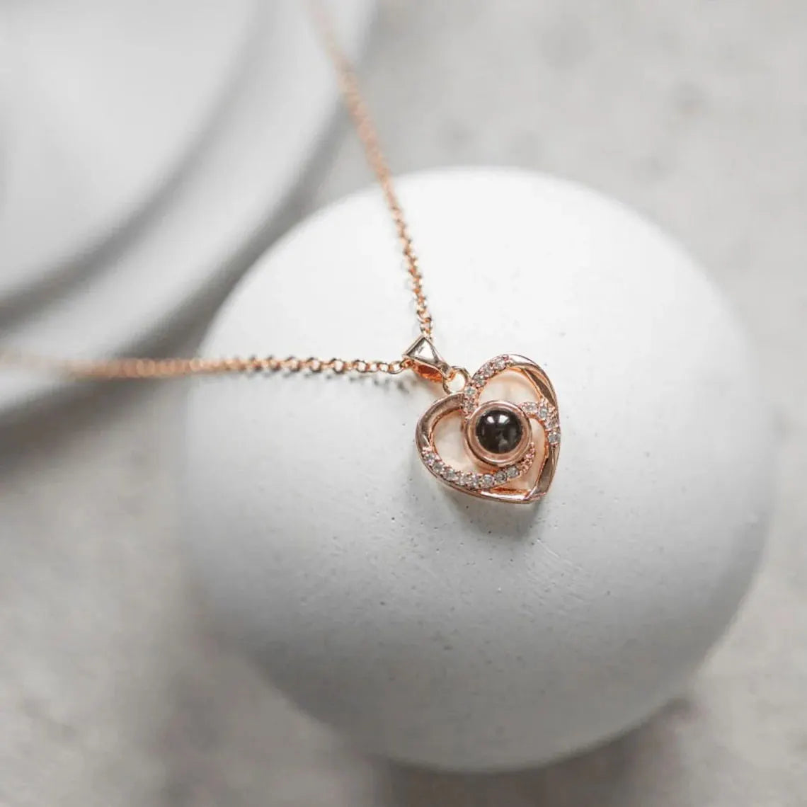 Custom Photo Heart Necklace