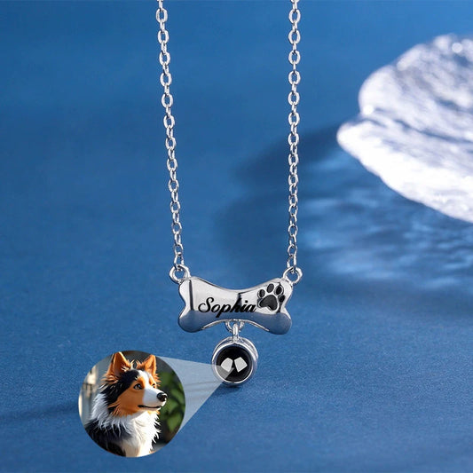 Collar con imagen de proyección y nombre grabado personalizado