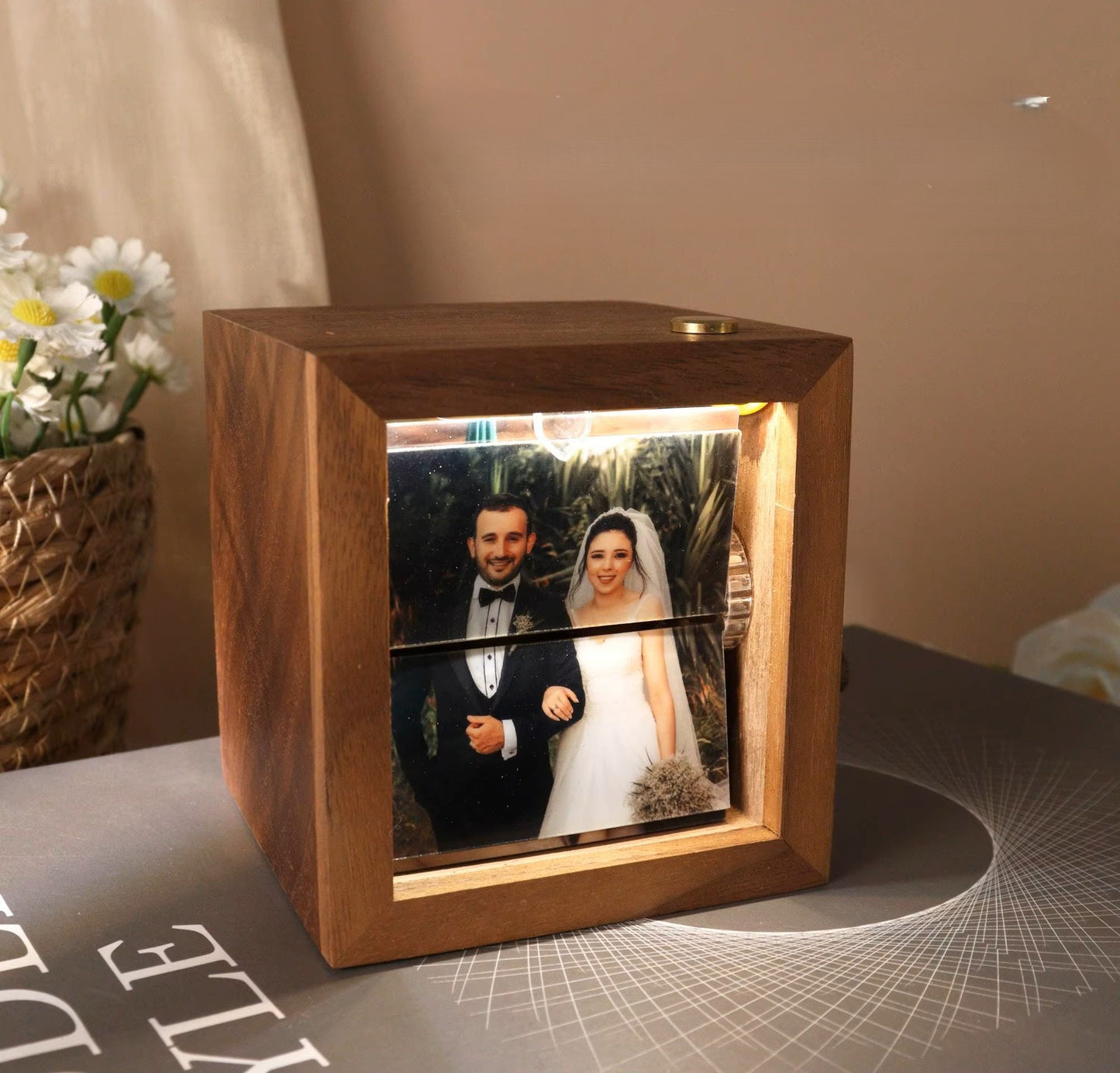 Máquina giratoria de flipbook de fotos personalizada