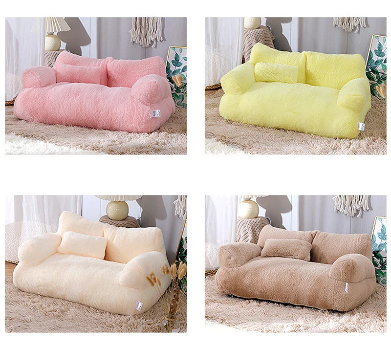 Cama de lujo supersuave y cálida para gatos y perros pequeños, sofá desmontable, lavable, antideslizante, suministros para mascotas