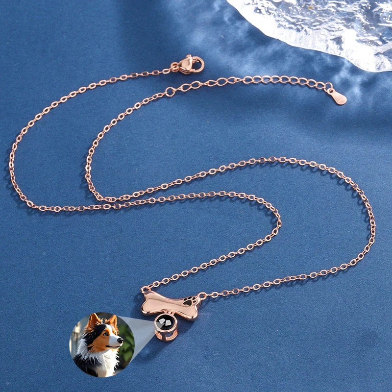 Collar con imagen de proyección y nombre grabado personalizado