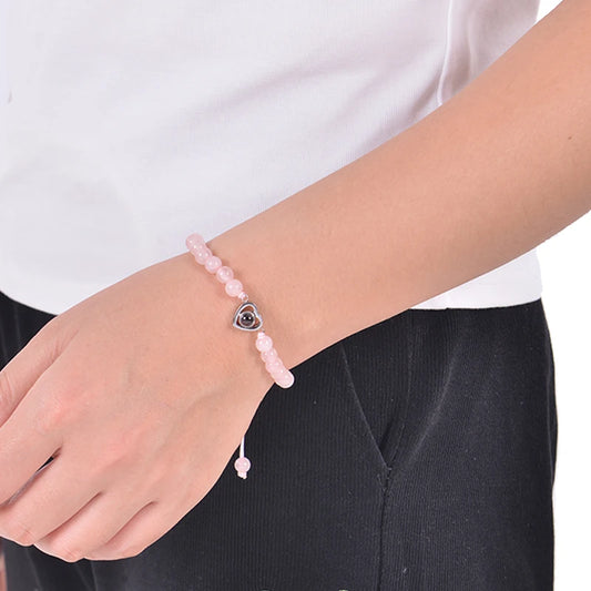 Pulsera de cuentas naturales personalizada con imagen de proyección