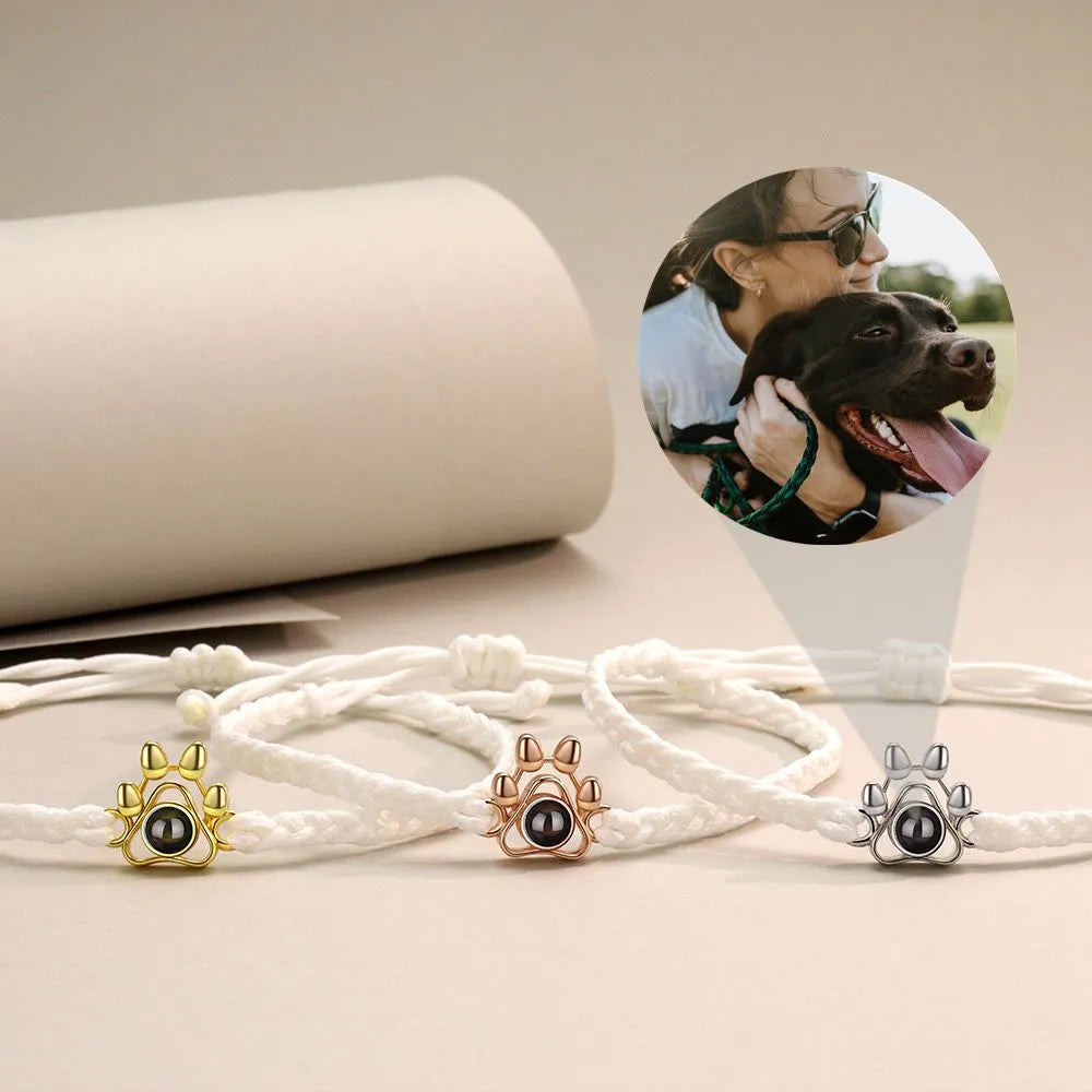 Pulsera de mascota con foto personalizada de proyección